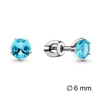 Серебряные серьги Aquamarine А4403805 с топазом, Серебро 925°