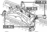 Nab-373_Сайлентблок задней балки! гидравлический\ для nissan murano z50 03-08 Febest NAB373