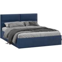 Кровать Трия Глосс Универсальная с ПМ Тип 1 (1600) Микровелюр Wellmart Blue
