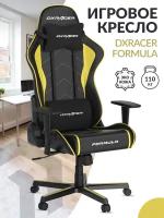 Компьютерное кресло DXRacer OH/FE08/NY черный/желтый / Эргономичное компьютерное кресло в спортивном дизайне