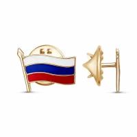 Золотой значок Флаг России с цветной эмалью Красная Пресня В9206314