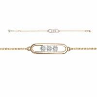 Золотой браслет Кюз Del'ta D7703105 с фианитом, Золото 585°, размер 16,5