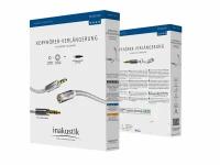 InAkustik Premium Extension Audio Cable 3.0m 3.5mm jack3.5mm jack(F)+6.3 jack adapter #00410203