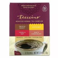 Teeccino, Пробник обжаренного травяного чая, 4 вкуса, без кофеина, 12 чайных пакетиков, 72 г (2,54 унции)