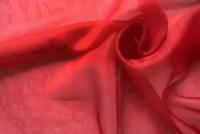 Ткань шелковая органза красного цвета