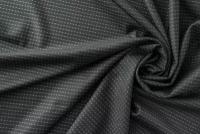 Ткань костюмная шерсть с шелком темно-серого цвета в горошек