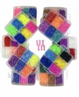 Набор для плетения браслетов. Цветные, двухцветные резиночки ассорти 10 ярусов. Набор для творчества