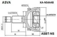 Шрус наружный 24x62x27 Asva KA-NS4A48 Hyundai / Kia (Mobis): 495001F200 495011F200 49591-1F200 49591-1F210 Kia Sportage