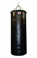 Боксёрский мешок подвесной (винилискожа), 130*40 см, 55 кг, чёрный