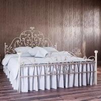 Кованая кровать Марьям 140х200 (цвет белый с золотой патиной)