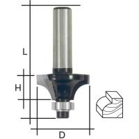 Фреза кромочная профильная c нижним подшипником, DxHxL = 28 х 12,7 х 53 мм