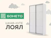 Шкаф-купе Бонето Лоял 2-х дверный ДСП 120х60х220 Белый снег