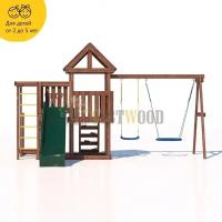 Детская деревянная игровая площадка для улицы дачи CustWood Junior Color JC9 с большой горкой 2,2 метра