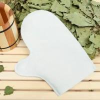 Белая рукавица для бани (цвет не указан)