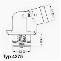Термостат (в корпусе) MERCEDES-BENZ: C-CLASS 93-00, C-CLASS универсал 96-01, CLK 97-02, CLK кабрио 98-02, E-CLASS 93-95, E-CLASS 95-02, E-, M-CLASS 9, 427587D WAHLER 4275.87D
