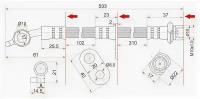 Шланг тормозной RR TOYOTA CAMRY/VISTA 92-98 LH, ST9094702706 Sat ST-90947-02706