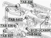 сайлентблок задней цапфы подвески FEBEST TAB541Z