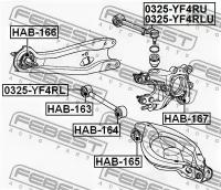 сайлентблок задней цапфы подвески, HAB167 FEBEST HAB-167