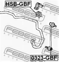 Втулка переднего стабилизатора D22 (HONDA MOBILIO GB1/GB2 2001-2008) FEBEST, HSBGBF FEBEST HSB-GBF