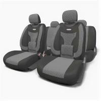 Чехлы-Авто EXTRA COMFORT,ортопед.велюр,11 предм.,ч, ECO1105BKDGYM Autoprofi ECO-1105 BK/D.GY (M)