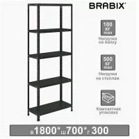 Стеллаж металлический Brabix S240BR123593 графит MS KD-1853070-5 5 полок, сборный