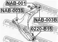 Сай-блок задн.передн.рычага с кроншт. Nis Almera, NAB003B FEBEST NAB-003B