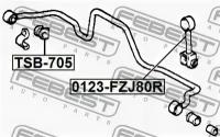 стойка стабилизатора подвески, 0123FZJ80R FEBEST 0123-FZJ80R