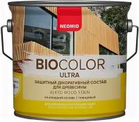 Декоративная Пропитка для Древесины Neomid Biocolor 2.7л Орех Полуглянцевая с Усиленной Защитой / Неомид Био Колор Ультра