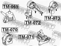 Подушка двигателя задняя FEBEST TM073