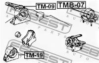 Опора двигателя задняя, TMB07 FEBEST TMB-07