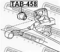 Сайлентблок ЗАД балки TOY YARIS KSP90/NLP90/NSP90/SCP90/NCP90/ZSP90 05-11, TAB458 FEBEST TAB-458