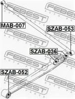 Сайленблок задней поперечной тяги (SUZUKI IGNIS RG413/RG415 2003-2008) FEBEST, SZAB053 FEBEST SZAB-053