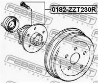 Ступица задняя (TOYOTA CELICA ZZT230 1999-2006), 0182ZZT230R FEBEST 0182-ZZT230R