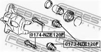 Пыльник втулки направляющей суппорта тормозного переднего, 0173NZE120F FEBEST 0173-NZE120F