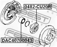 Подшипник задней ступицы FEBEST DAC40700043