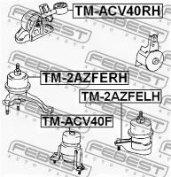 Подушка двигателя левая (TOYOTA CAMRY ACV40/GSV40, TM2AZFELH FEBEST TM-2AZFELH