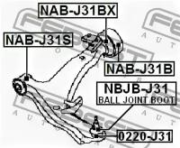 опора шаров.перед.нижн.рычага Nissan Murano Z50 0, 0220J31 FEBEST 0220-J31