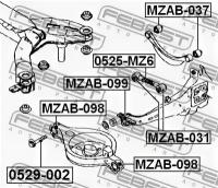 Тяга задн.поперечн.регулир. Mazda 6 GG 02-07, 0525MZ6 FEBEST 0525-MZ6