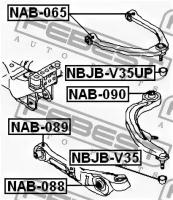 Сайлентблок Nissan Infinity G35 V35 2002-2007, NAB065 FEBEST NAB-065