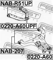 Сайленблок нижнего переднего рычага (NISSAN PATHFINDER R51 2004-) FEBEST, NAB207 FEBEST NAB-207