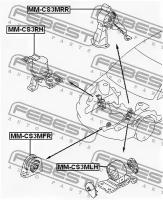 подушка двиг.лев.MT Mitsubishi Lancer CS 2000, MMCS3MLH FEBEST MM-CS3MLH