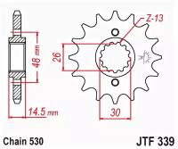 JT Звезда цепного привода JTF339.16