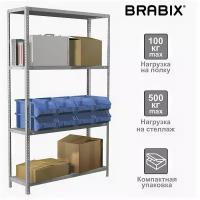 Стеллаж металлический Brabix MS KD-185/50-4 291116 S240BR145402, 1850х1000х500мм, 4 полки, сборная стойка