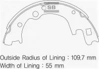 Комплект задних барабанных тормозных колодок, SA140 Sangsin Brake SA-140