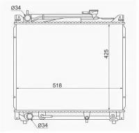 Радиатор SUZUKI ESCUDO/GRAND VITARA J20A/H20A/H25A 94-04 подход. на рядный, SK0001V6 Sat SK0001-V6