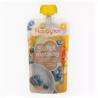 Happy Family Organics, Happy Tot, Super Morning, Stage 4, Organic Bananas, Blueberries, Yogurt & Oats + Super Chia, 4 oz (113 g)