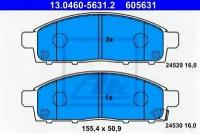 Колодки тормозные дисковые передн, MITSUBISHI: L 200 2.5 DI-D/2.5 DI-D/2.5 DI-D 4WD/2.5 DI-D 4WD/2.5 DiD/3.2 DI-D 4WD/3.5 4WD 05-, L 200 c бортовой п, 13046056312 ATE 13.0460-5631.2