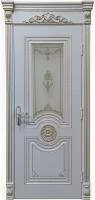 Дверь межкомнатная классическая, Олимп ПО, Эмаль RAL9010 патина янтарь