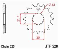 JT Звезда цепного привода JTF520.15RB