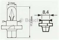 Лампочка 12V 1, 2W BOSCH 1987302235